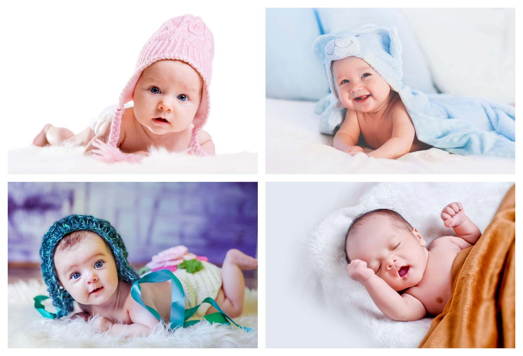 PRINTNET Set Of 4 Cute Baby Posters - 12x18 Inch Glossy Wall Decor For Nursery, Bedroom, Pregnant Women