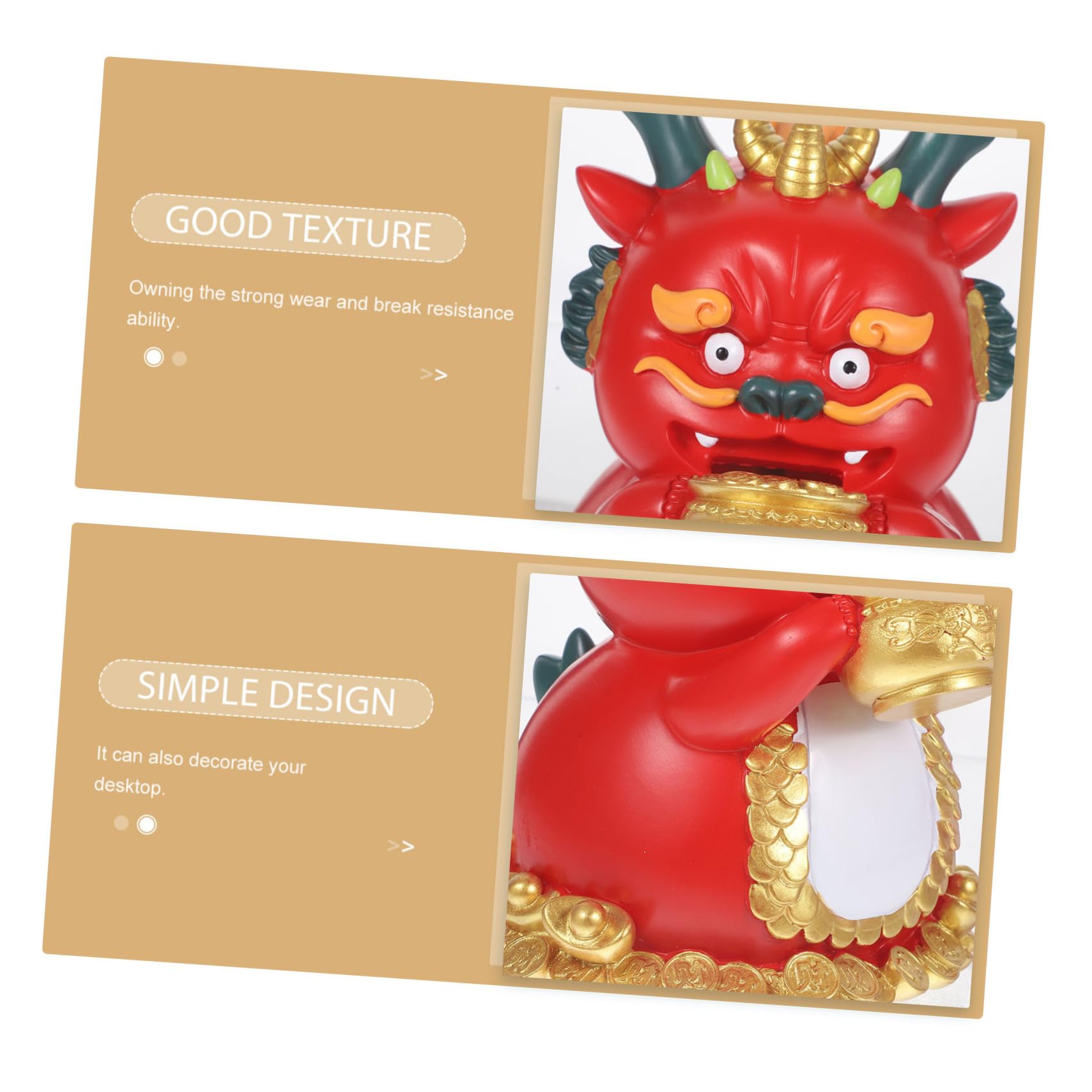 Drachen Spardose aus Kunstharz für Wohnzimmer Dekoration Chinesisches Neujahrs Geschenkstück