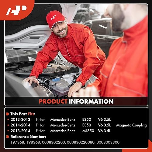 Miniatura 2 de A-Premium Compresor de aire acondicionado con embrague compatible con Mercedes-Benz E350 2013-2014, ML350 2013-2014, GLK350 2013, V6 3.5L