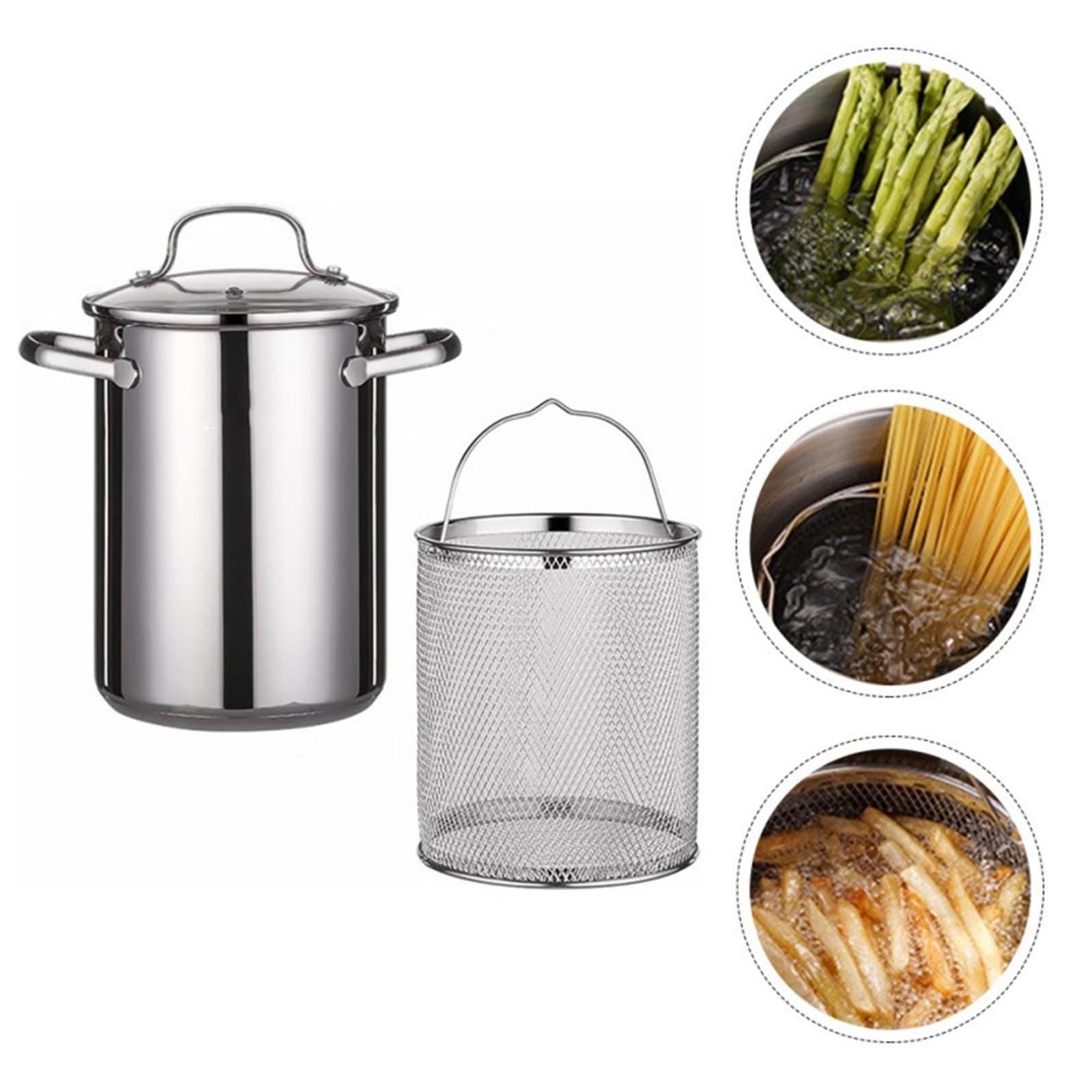 Pot à Asperges avec Couvercle en Verre et Insert de passoire - Cuiseur à Vapeur de légumes en Acier Inoxydable Spaghetti Cuisinière à pâtes pour la Cuisine à Domicile