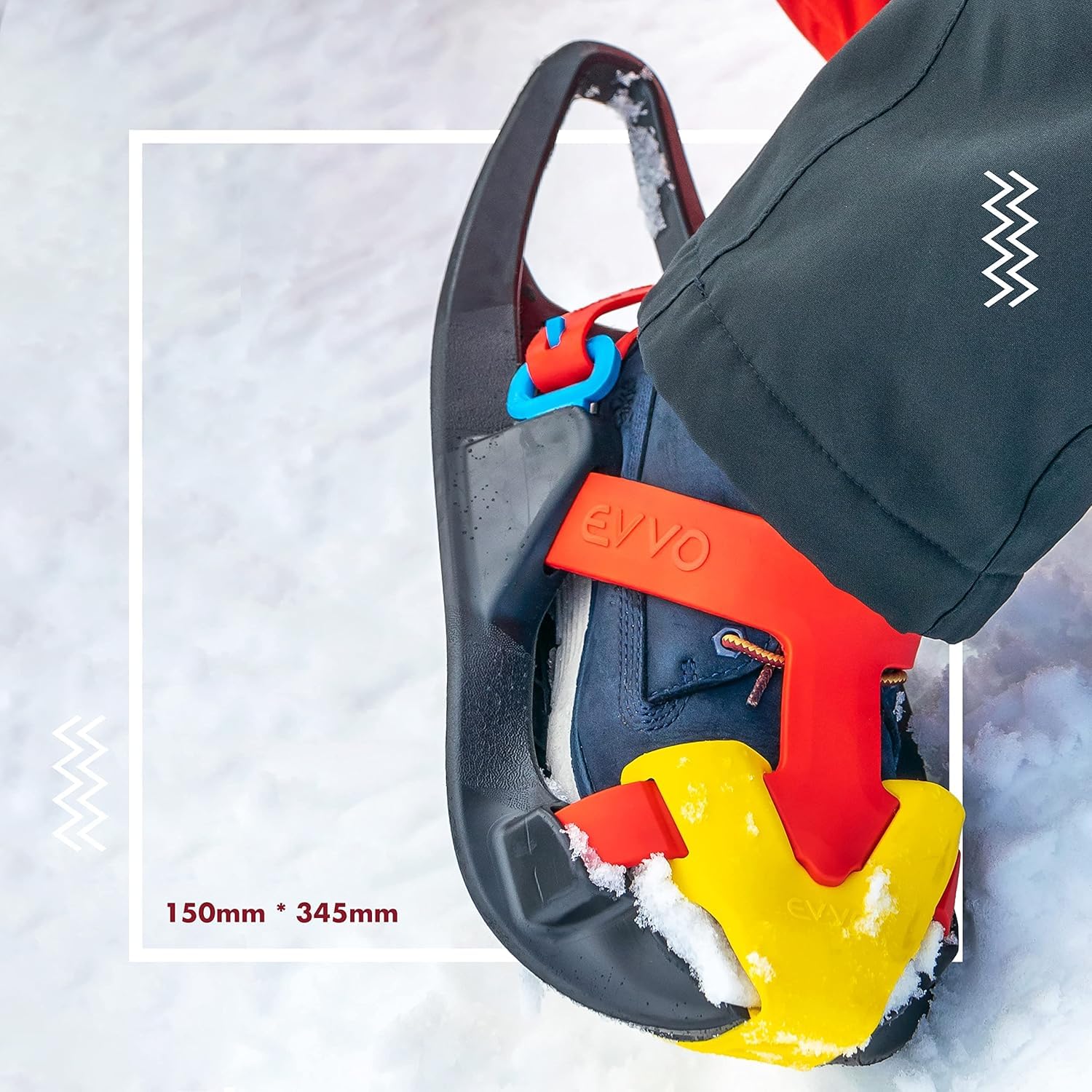 EVVO SHOSHIBAA, ciaspole per bambini, Made in Europe, attacchi regolabili, morbidi chiodi, All Terrain, escursionismo con le ciaspole