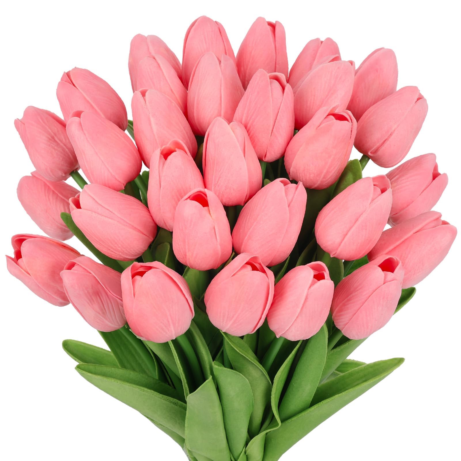 N&T NIETING Künstliche Tulpen, künstliche Blumen, Latex-Blumen mit Stielen für Heimwerker, Hochzeit, Zuhause, Garten, Hotel, Party, Büro, Dekoration, 12 Stück (Rosa)