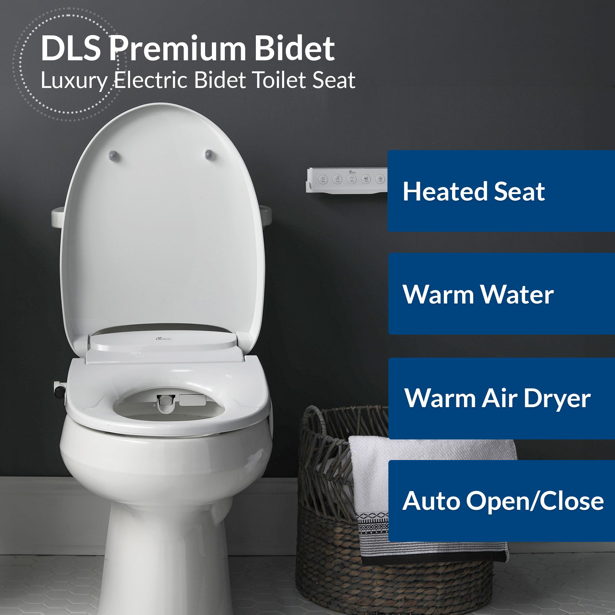 ALPHA BIDET JX2 Elongated Bidet Toilet Seat, White, Endless Warm Water, *NEW* Bowl Mist, LED Light, Quiet Operation, Wireless Remote, Stainless Steel Nozzle, Sittable Lid, 3 Year Warranty thumbnail 9