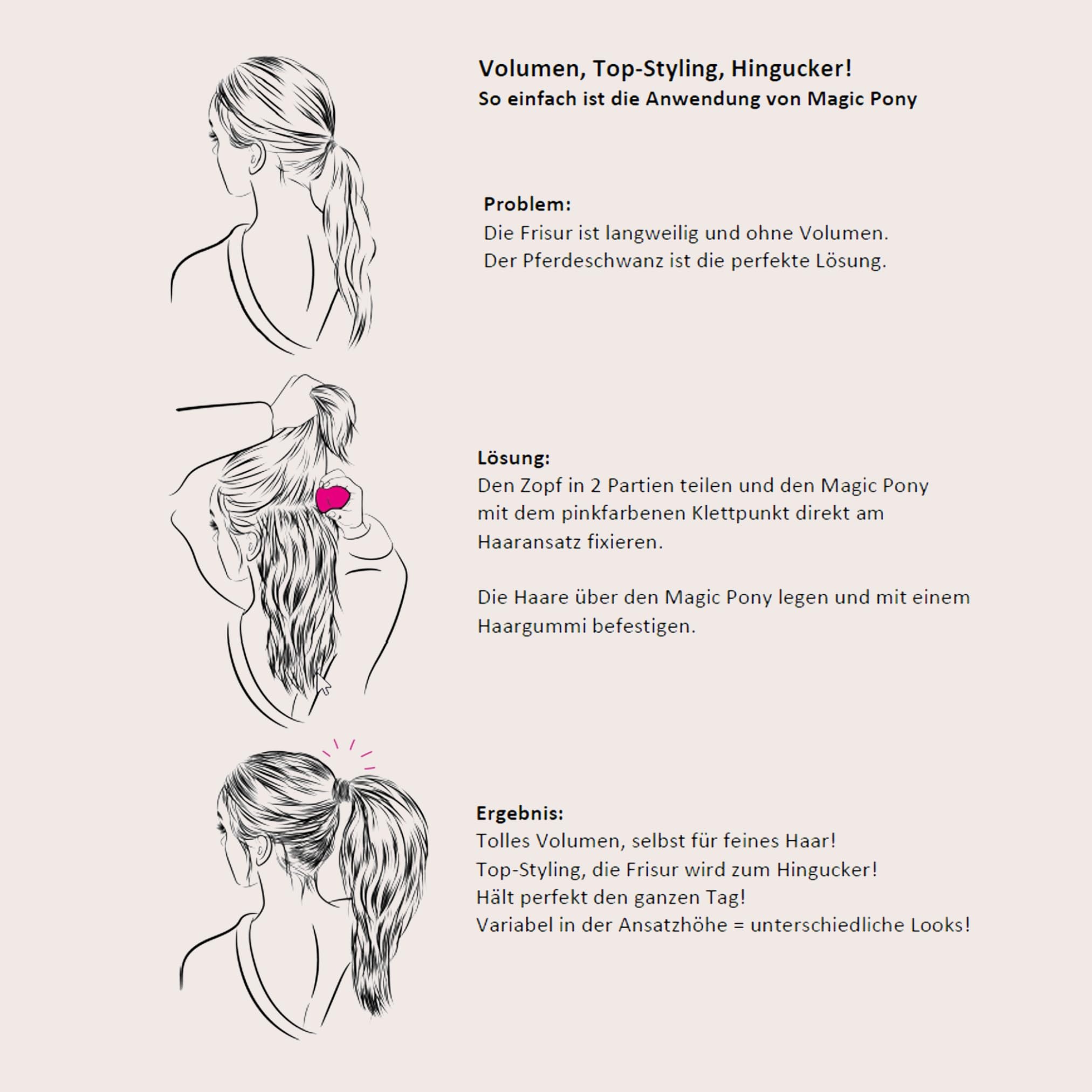 PARSA BEAUTY Magic Pony dla blond włosów, kremowy, zwiększa objętość, koński ogon, warkocz, stylizacja