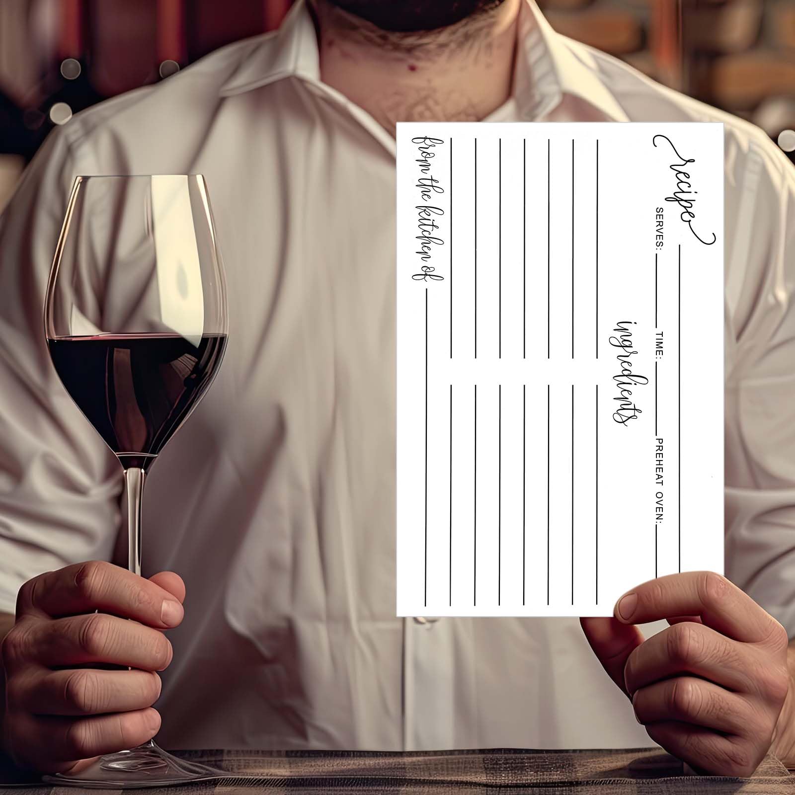 Tarjetas de recetas de 4 x 6 pulgadas, color blanco, de la cocina, paquete de 200 tarjetas de recetas de cocina de doble cara, tarjetas de cartulina gruesa con líneas para bodas, despedidas de