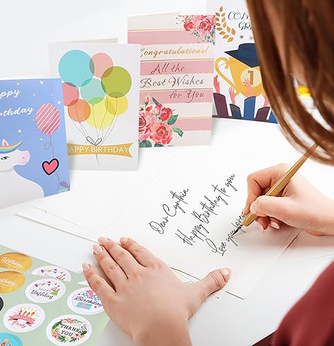 Miniatura 5 de 70 tarjetas de cumpleaños únicas a granel, caja surtida de tarjetas de felicitación para todas las ocasiones con sobres y calcomanías en blanco,