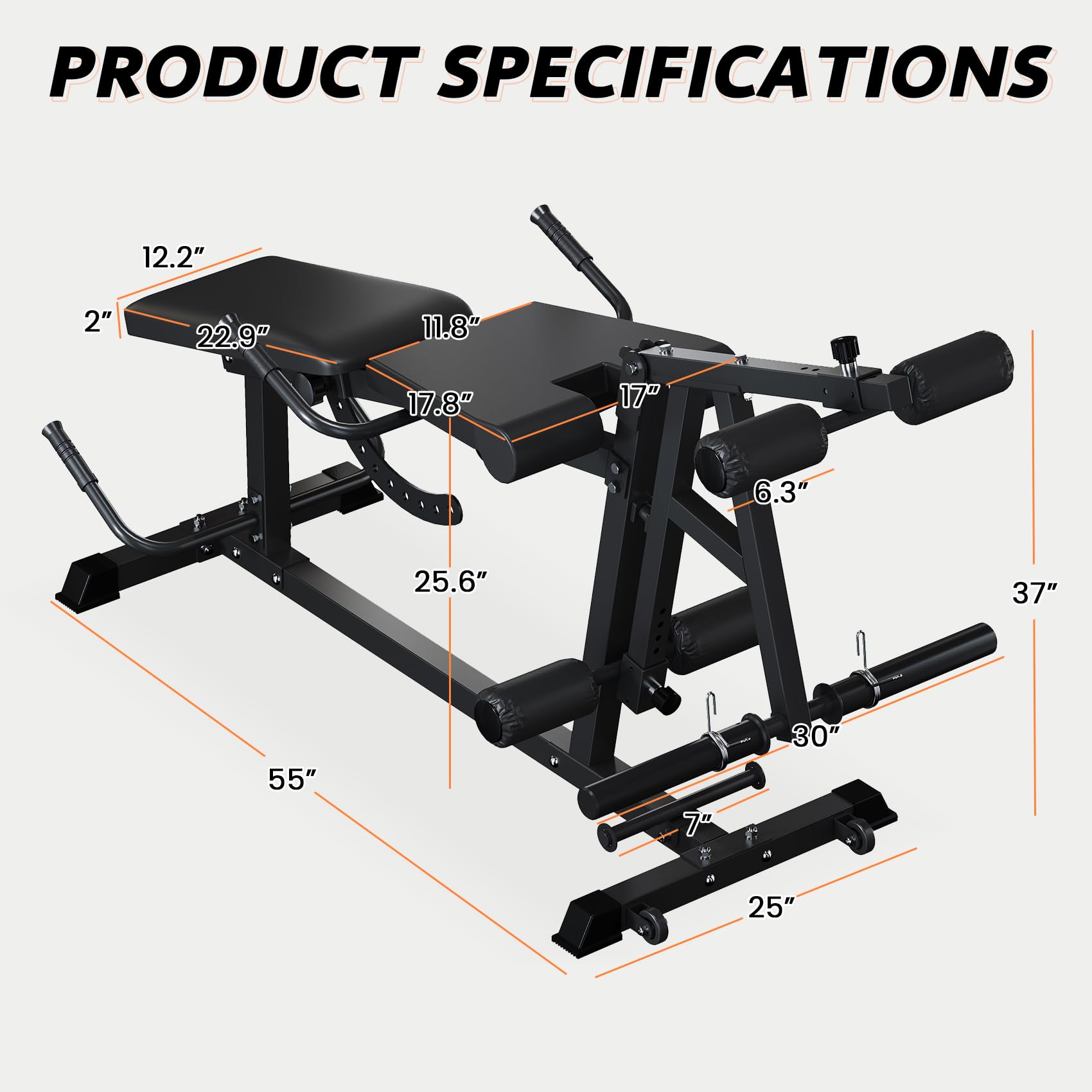 Leg Extension and Curl Machine, Fit for Both 1'' & 2'' Weight Plates & Exercise Band, Leg Developer for Strength Training, Home Gym Bench for Full Body Workouts