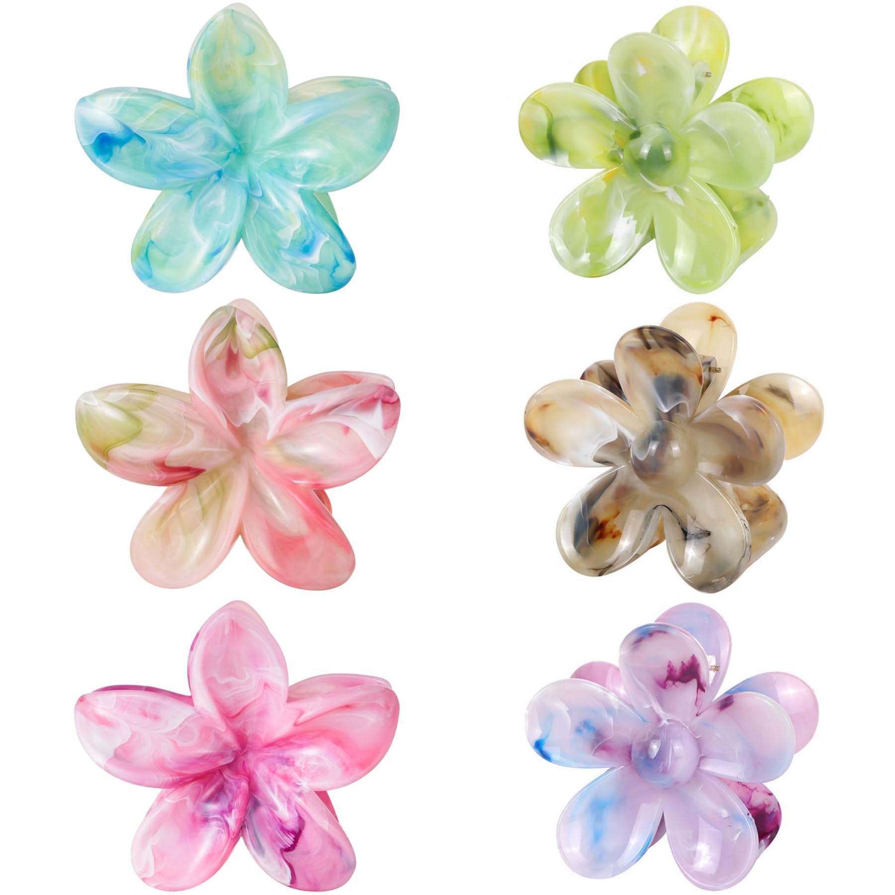 Amazon.com: Flower Hair Claw Clips 6 PCS for Thick Hair  display picture 2