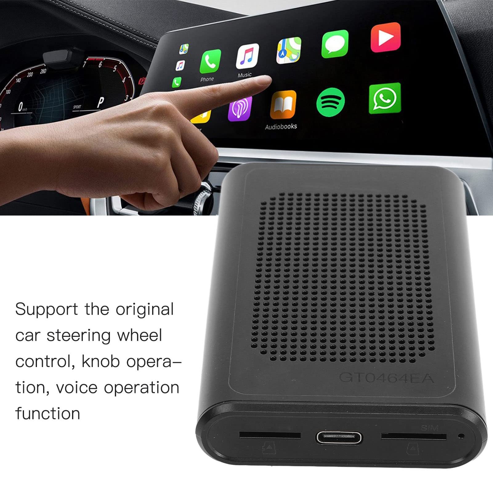 Cocoarm Caja Inalámbrica Adaptador de Video Multimedia Compacto Adaptador Inalámbrico para Automóvil 2GB 32GB WiFi de Doble Banda BT 5.0 Cableado a Inalámbrico para Conductores de Automóviles