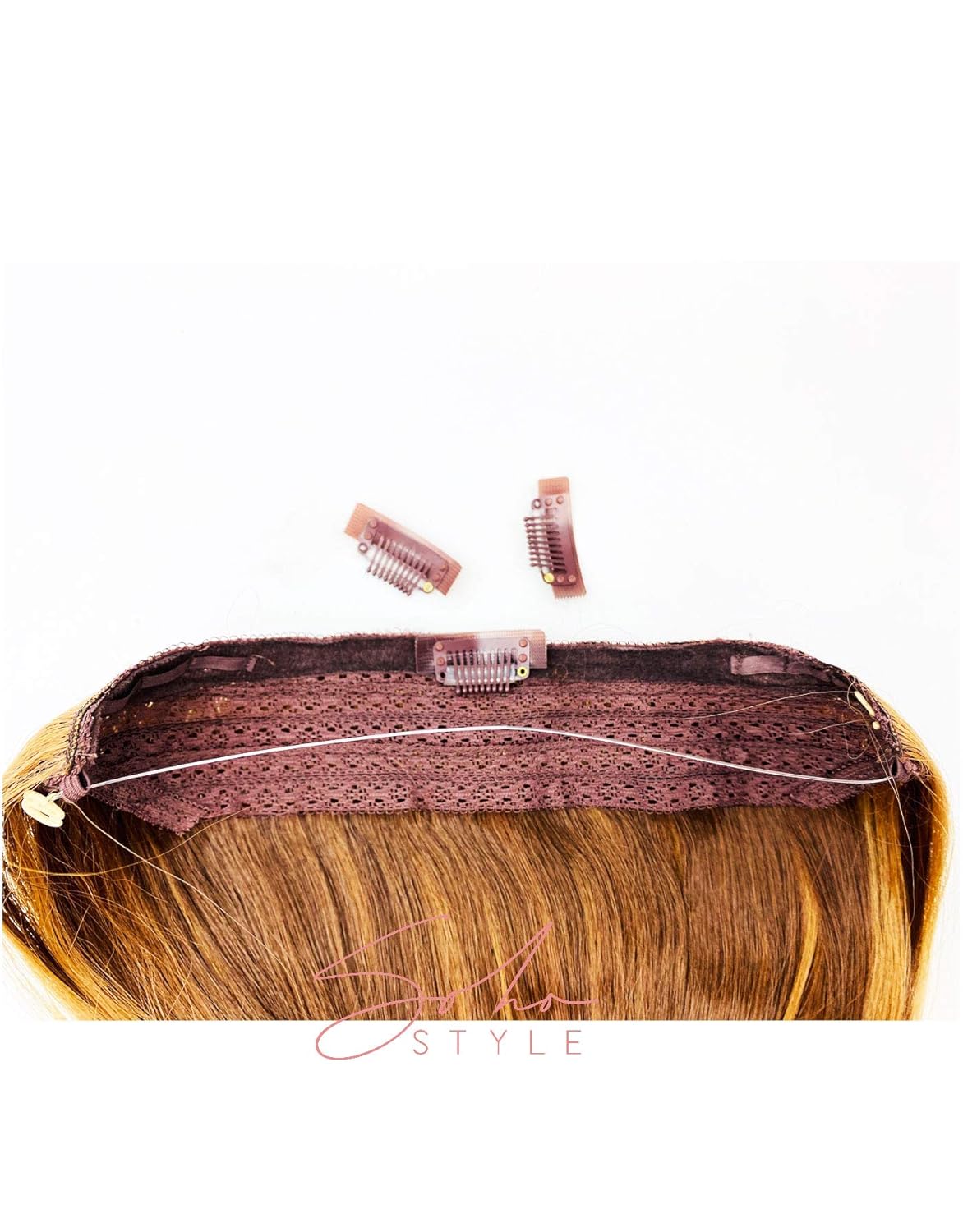 Soho Style Aura19 S17-19" Invisible Wired Halo Futura Hair Extension With Transparent Fish Wire Hairpiece