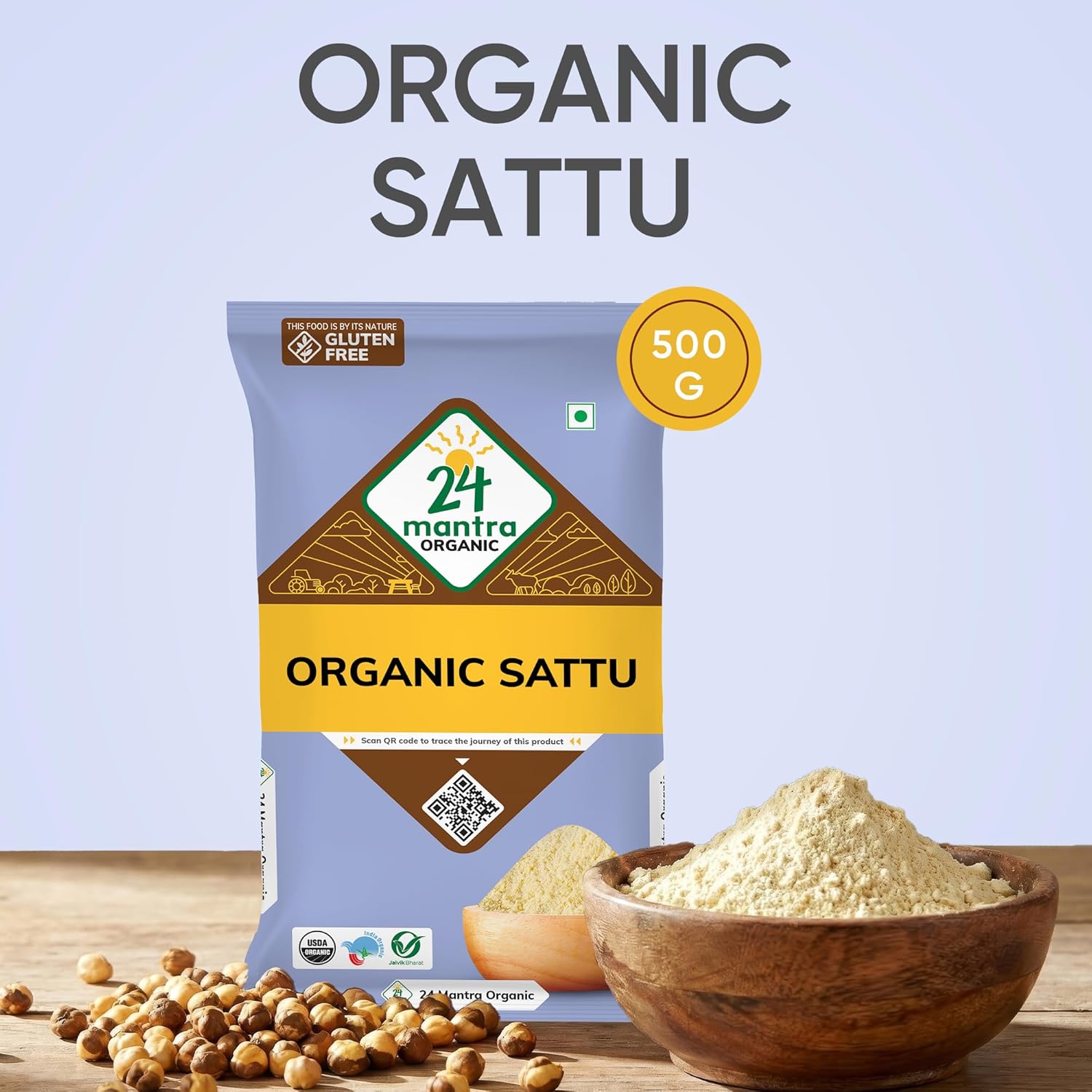 24 Mantra Organic Sattu Atta (500g)