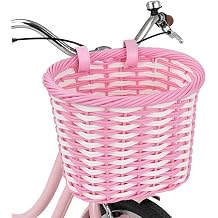 Bike Basket Woven Basket Front Handlebar Wicker Bicycle Basket with Adjustable Straps for Women Cruiser City Bicycle Multiple Colors to Choose
