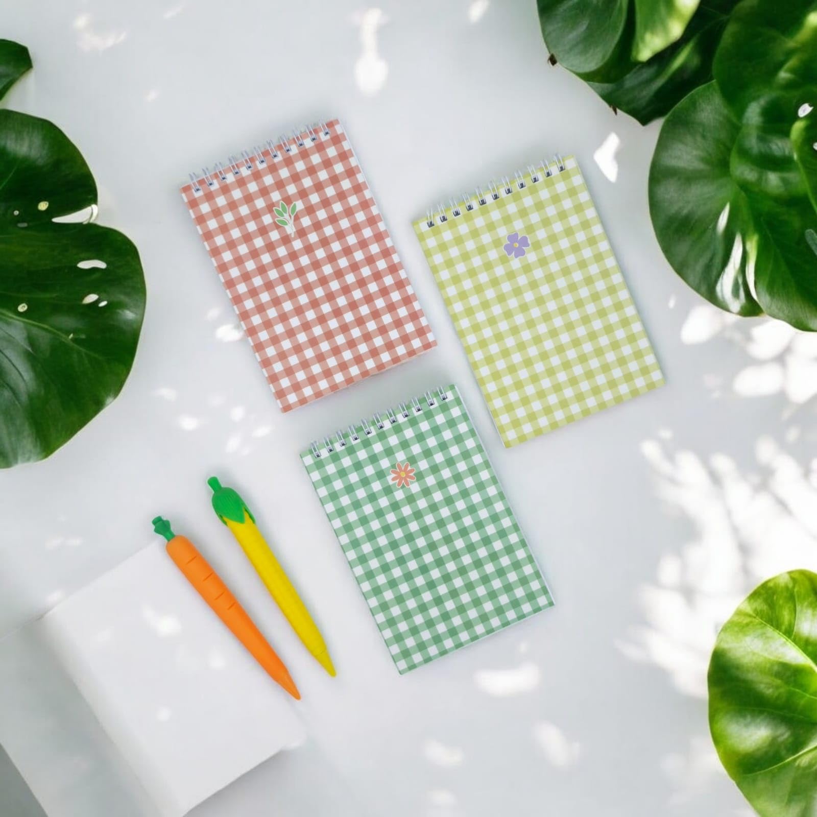 Spiralli Not Kağıdı, Ders Çalışma Kağıdı, Notepaper, Notluk, Çizgisiz, A6 Boyut, 50 Yaprak (Pötikare 3lü Set)