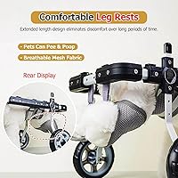 Vista 6 de JYHHCYS Silla de ruedas portátil para patas traseras para perros pequeños, carrito ligero y ajustable para perros - Silla de ruedas para mascotas