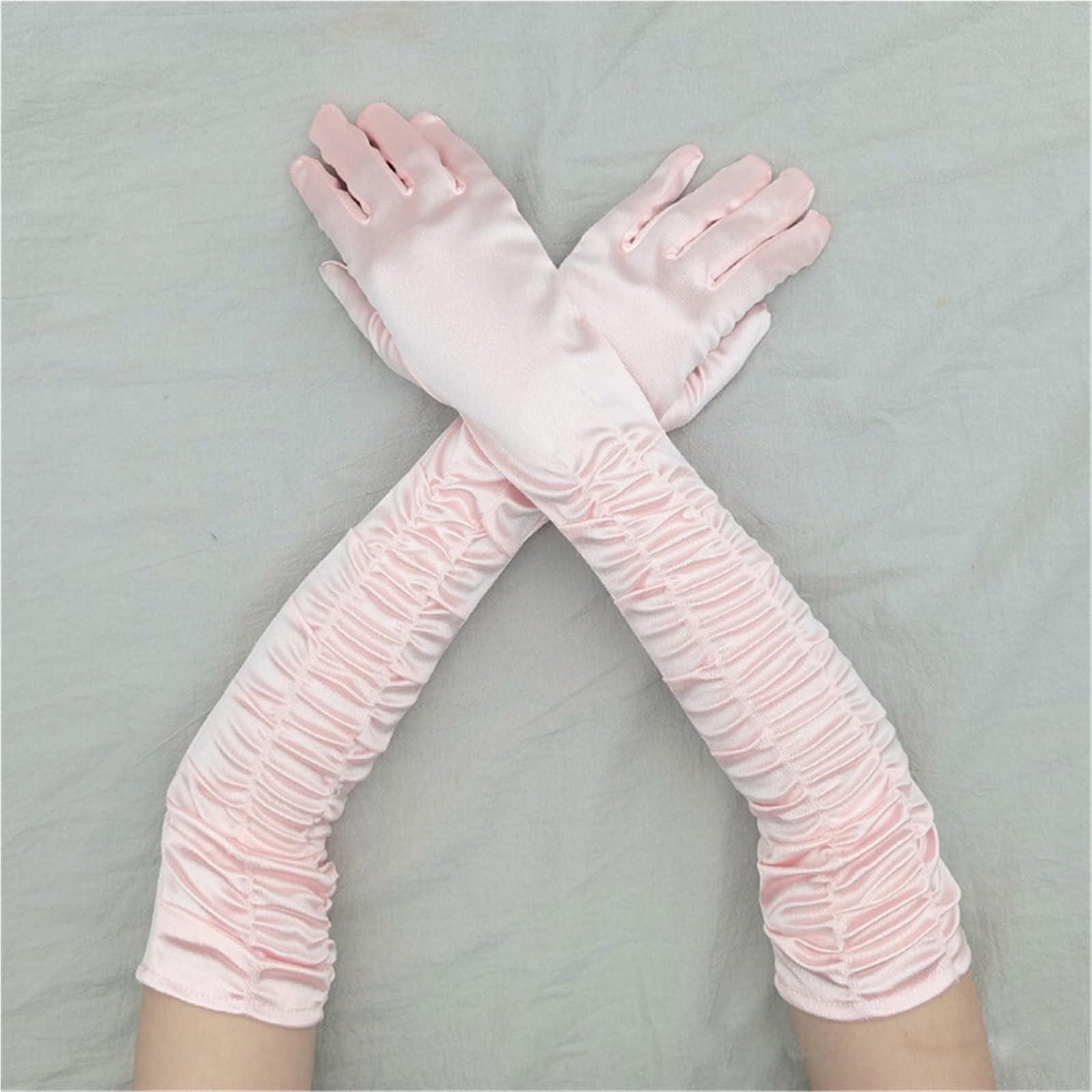 Guanti da cerimonia donna lunghi e solidi in raso, morbidi multicolori, performance di danza, elasticità, stile retrò Per Le Donne