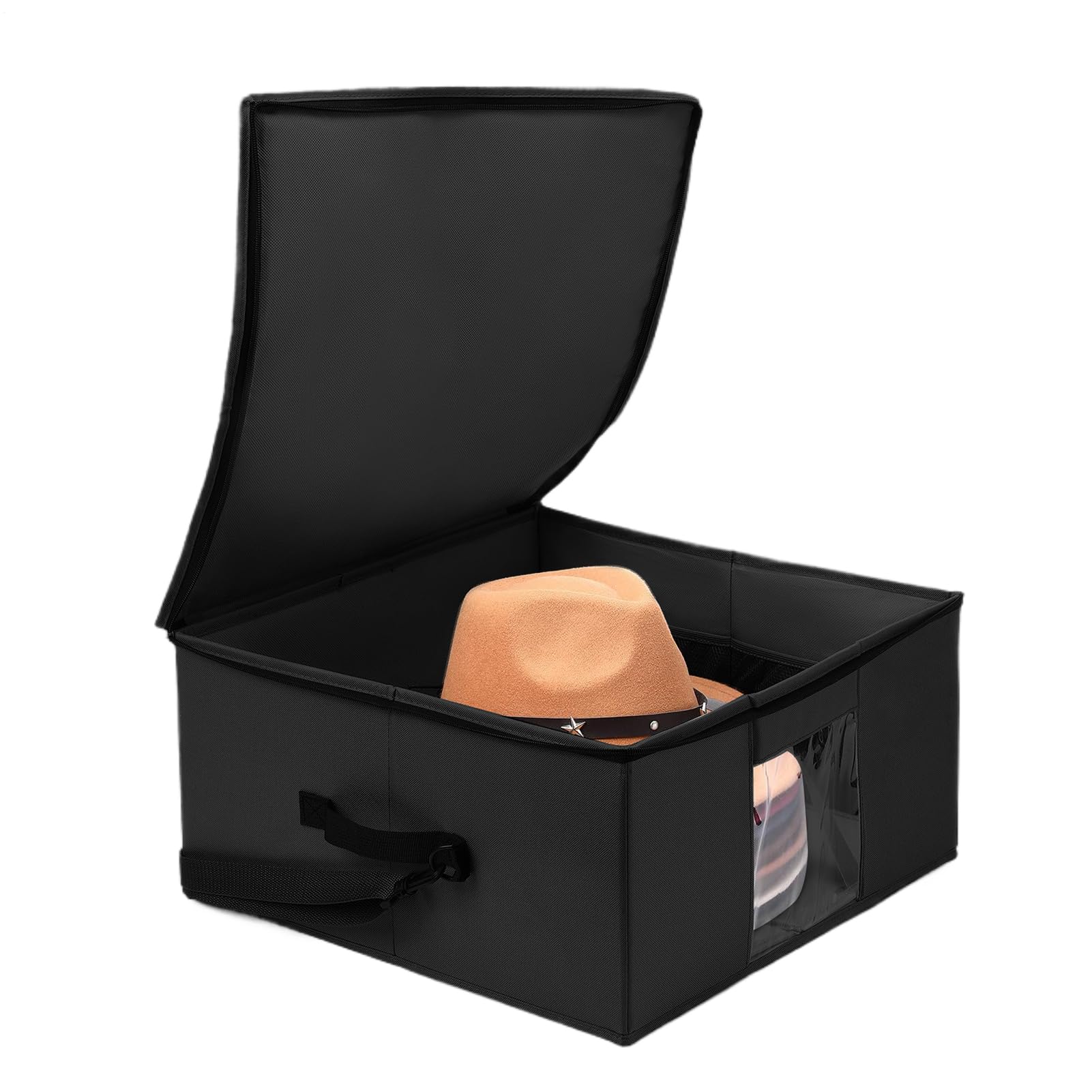 Estuche para sombreros grande bolsa de almacenamiento con asas caja para armario y viaje