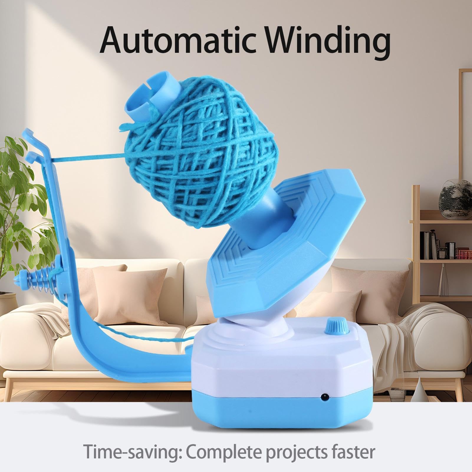 Bobinador automático de cuerdas, enrollador de pasteles de bolas, enrollador eléctrico de hilo, bobinador de ganchillo con diseño automático y ajustable para proyectos de punto, ganchillo y costura (1
