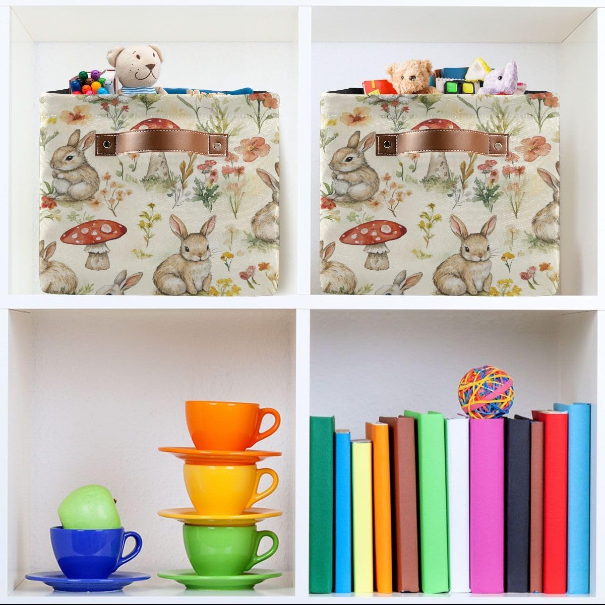 Easter Mushroom Bunny Rectangular Storage Basket Organizer Bin Shelf Baskets For Clothes Gifts For Home Office Dorm - Image 7