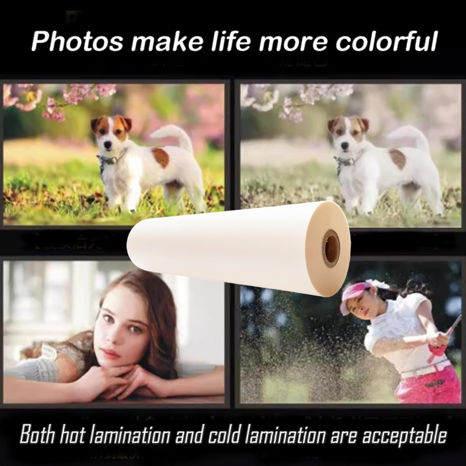 INTBUYING BOPP 656FT x 17.3IN Glossy Thermal Roll Laminating Film for A2 Laminating Machine Hot Roll Laminating Film Compatible Paper PVC PET Film Aluminum Sheet