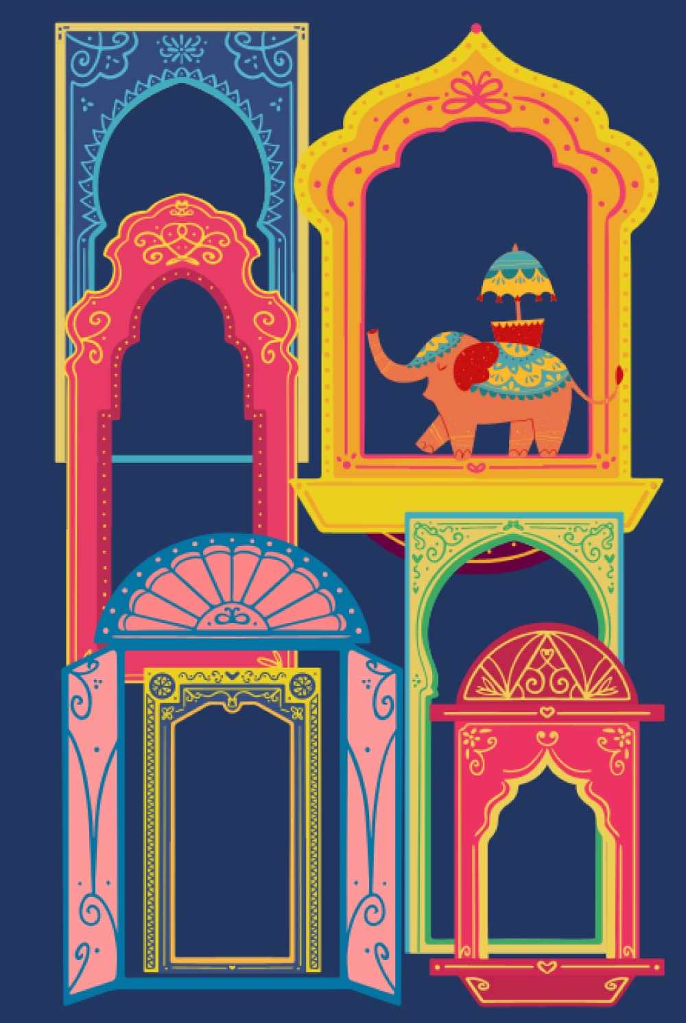 indian gates with elephant: beautiful design journal for women | daily log notebook for men