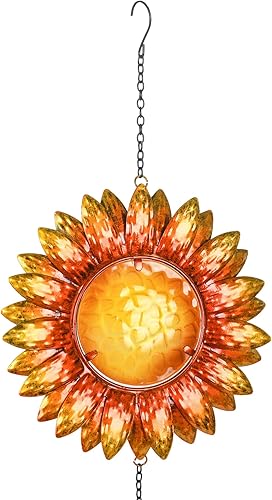 Miniatura 4 de Sunset Vista Designs 14166 - Campana de jardín decorativa para colgar, naranja cálido y amarillo dorado con ámbar, 26.5 x 7.5 pulgadas
