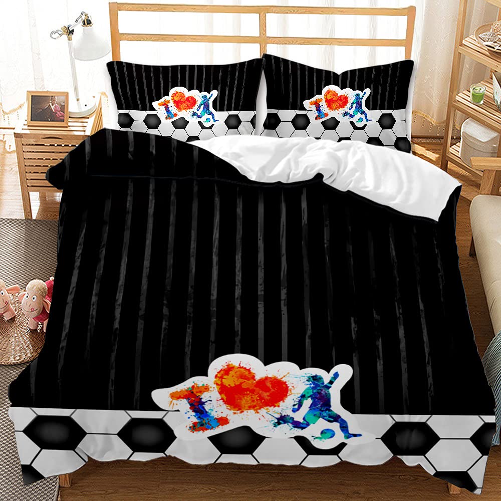 Housse de couette anti-pli en microfibre 155x220 avec 2 taies 75x50