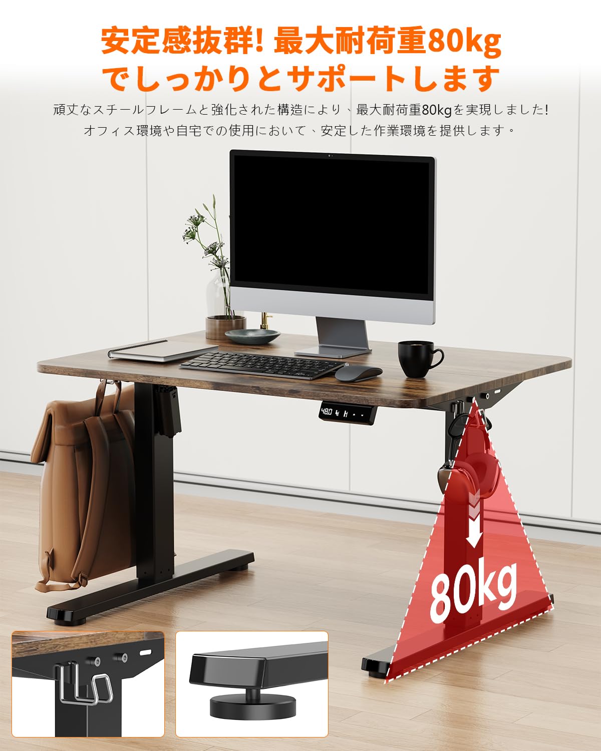Amazon | Zontera 電動 昇降式ローデスク 高さ調整48-75cm ロータイプ