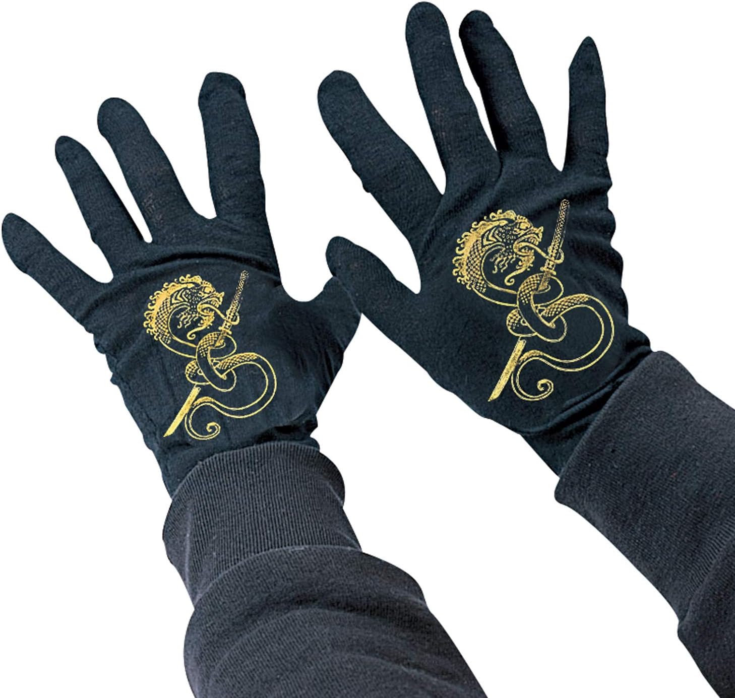Rubies Ninja Black Gloves for Kids, Boy's No Size
