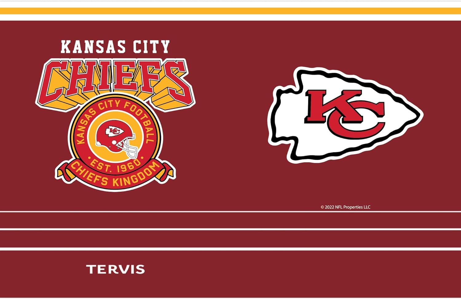 Tervis Traveler NFL Kansas City Chiefs - Vintage Triple Insulated Tumbler Travel Cup Keeps Drinks Cold & Hot, 30oz, Stainless Steel - Image 2
