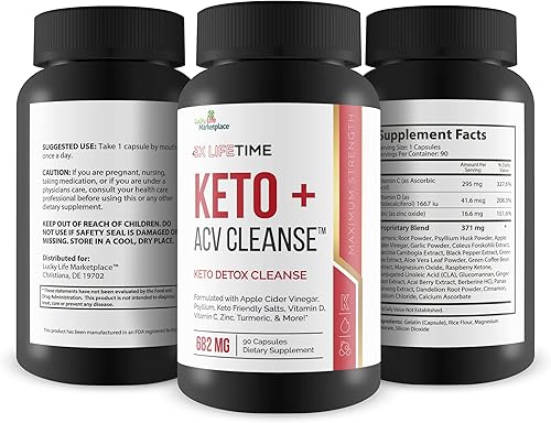 Miniatura 4 de 3X Lifetime Keto + ACV Cleanse - Limpieza Keto Detox para limpieza de cuerpo completo - Suministro para 90 días - Ayuda a reducir la hinchazón del