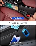 Car Seat Gap Filler 2 Pack, Universal Fit Storage Box Anti-Drop Car Seat Side Seam Filler Organizer for Cars, SUV & Trucks to Block the Gap Between Seat and Console Black