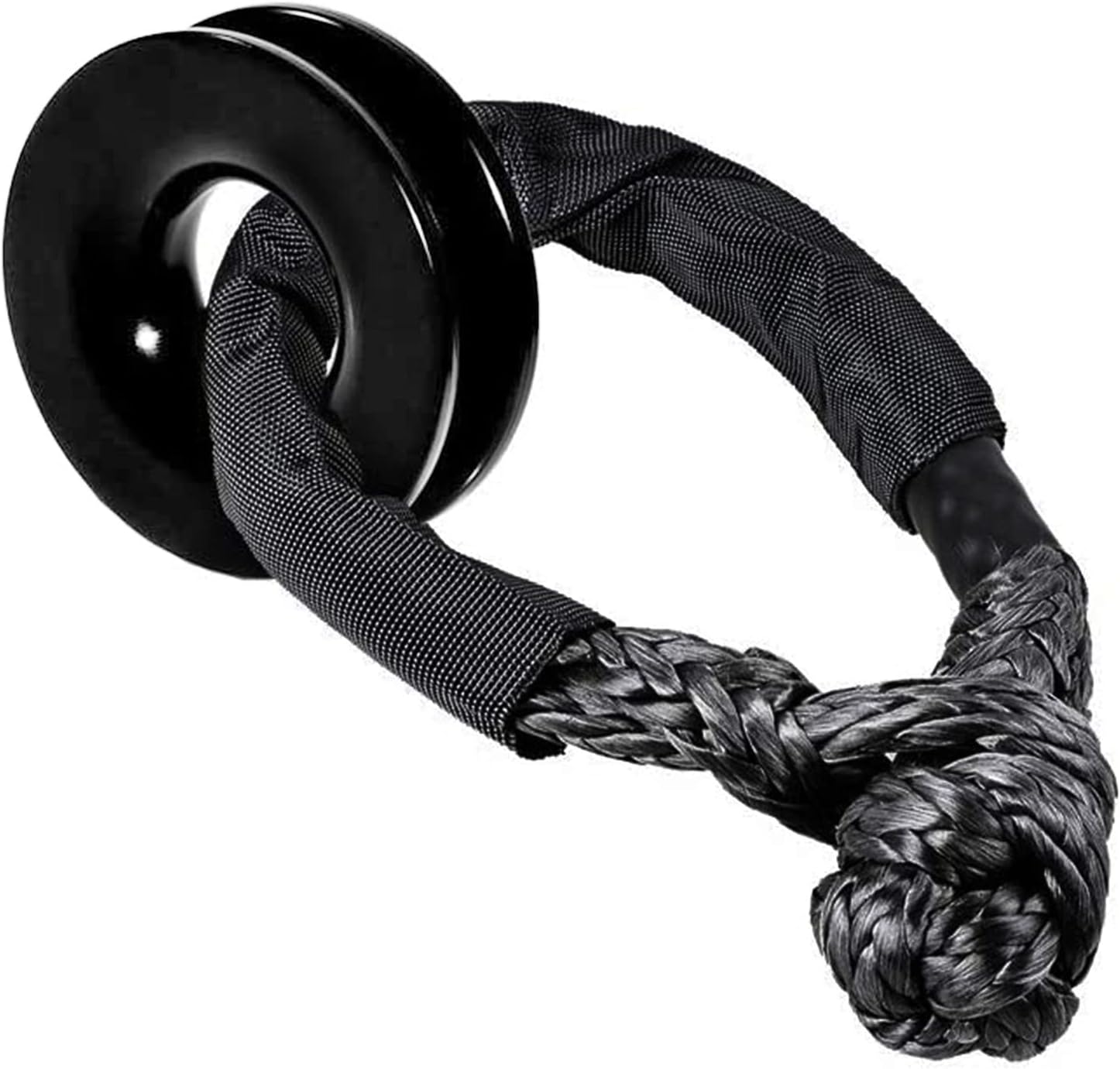 - FizLig 41000 lb Recovery Ring for Winch Snatch - Heavy Duty Synthetic Rope Soft Shackle, Off-Road Truck SUV ATV UTV 4x4 Vehicle Recovery Accessories (Black)