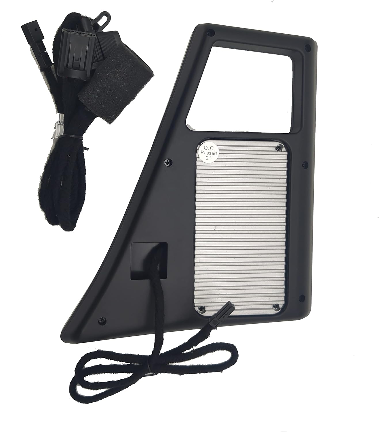 Underside view of the ASVEGEN wireless charger showing its wiring harness.