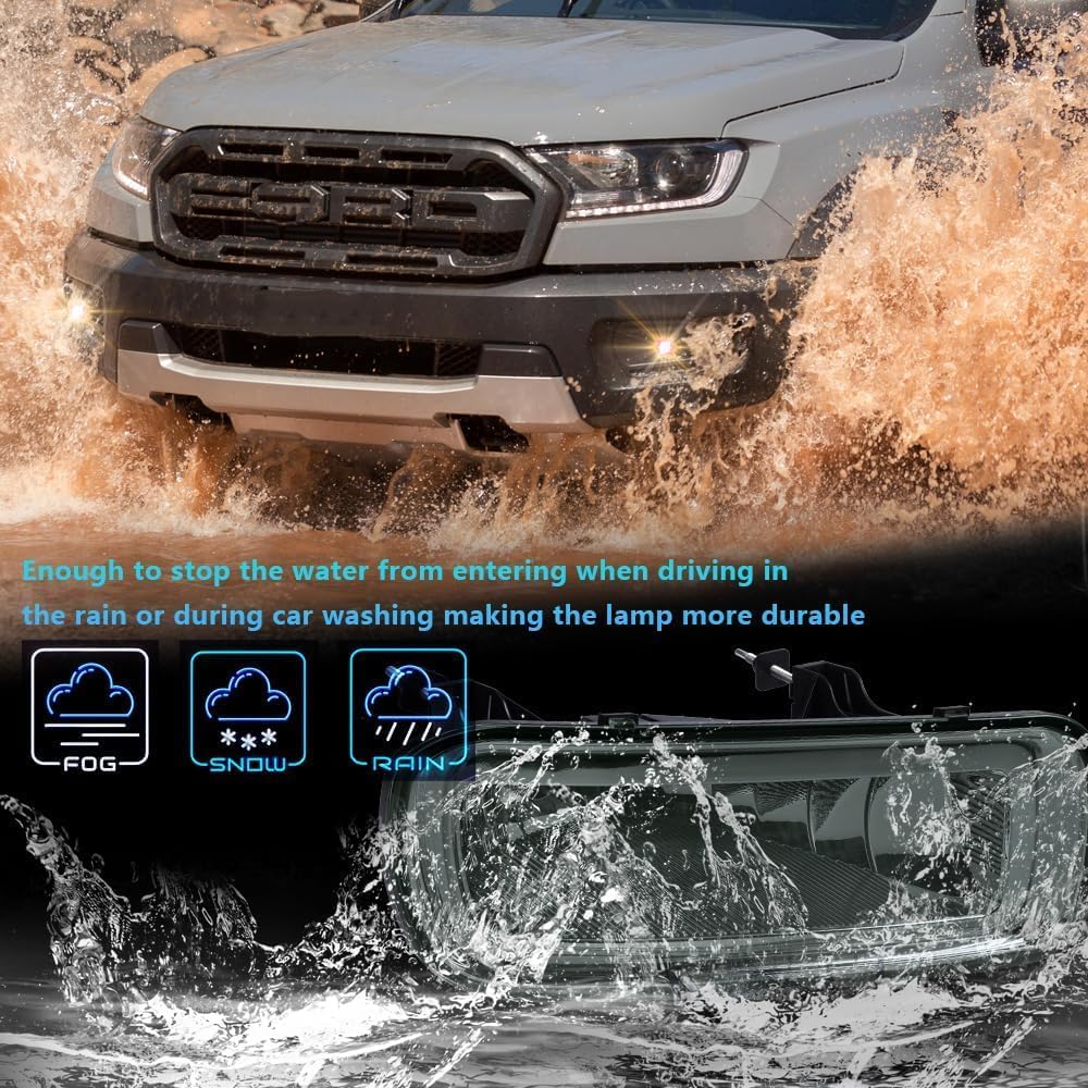 ALLGOOD Fog Lights, Compatible with Ford F150 2004-2006, Fit Lincoln Mark LT Base 2006, Fog Lamp Halogen, Left & Right Sides, Smoky Lens 1Pair