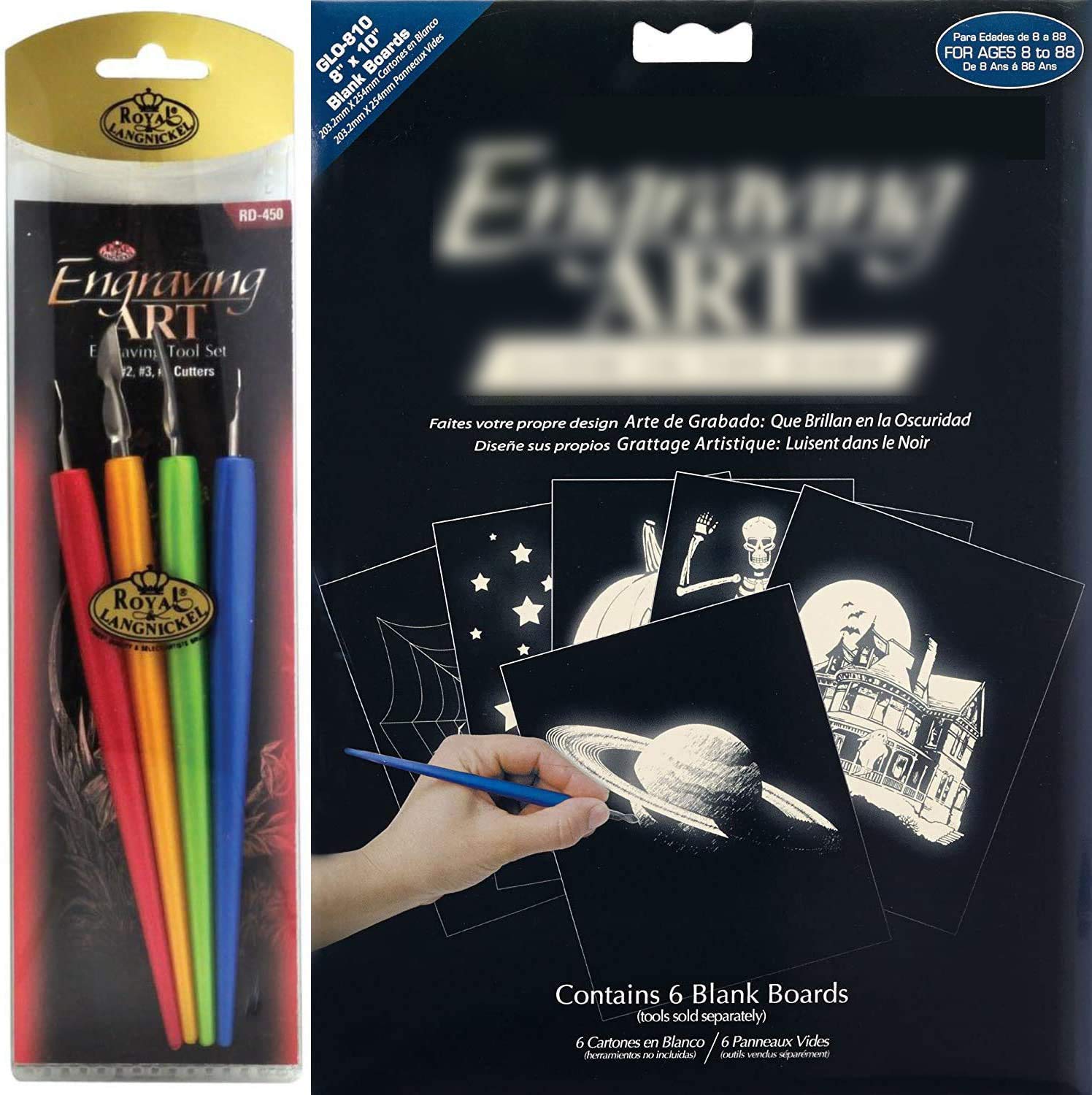 Buy Scratch & Reveal Art Drawing Blank Boards Pack 8" x 10" + Metal