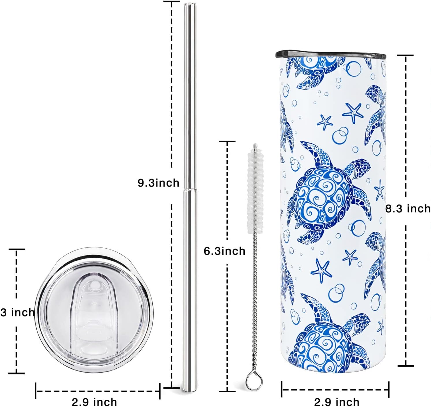 Sea Turtles Gift For Women Sea Turtles Gift For Women Men Turtle Gifts For Turtles Lovers Turtles Themed Gifts Turtle Present For Girls 20oz Tumbler With Lid And Straw Tumbler Travel Coffee Cup - Image 6