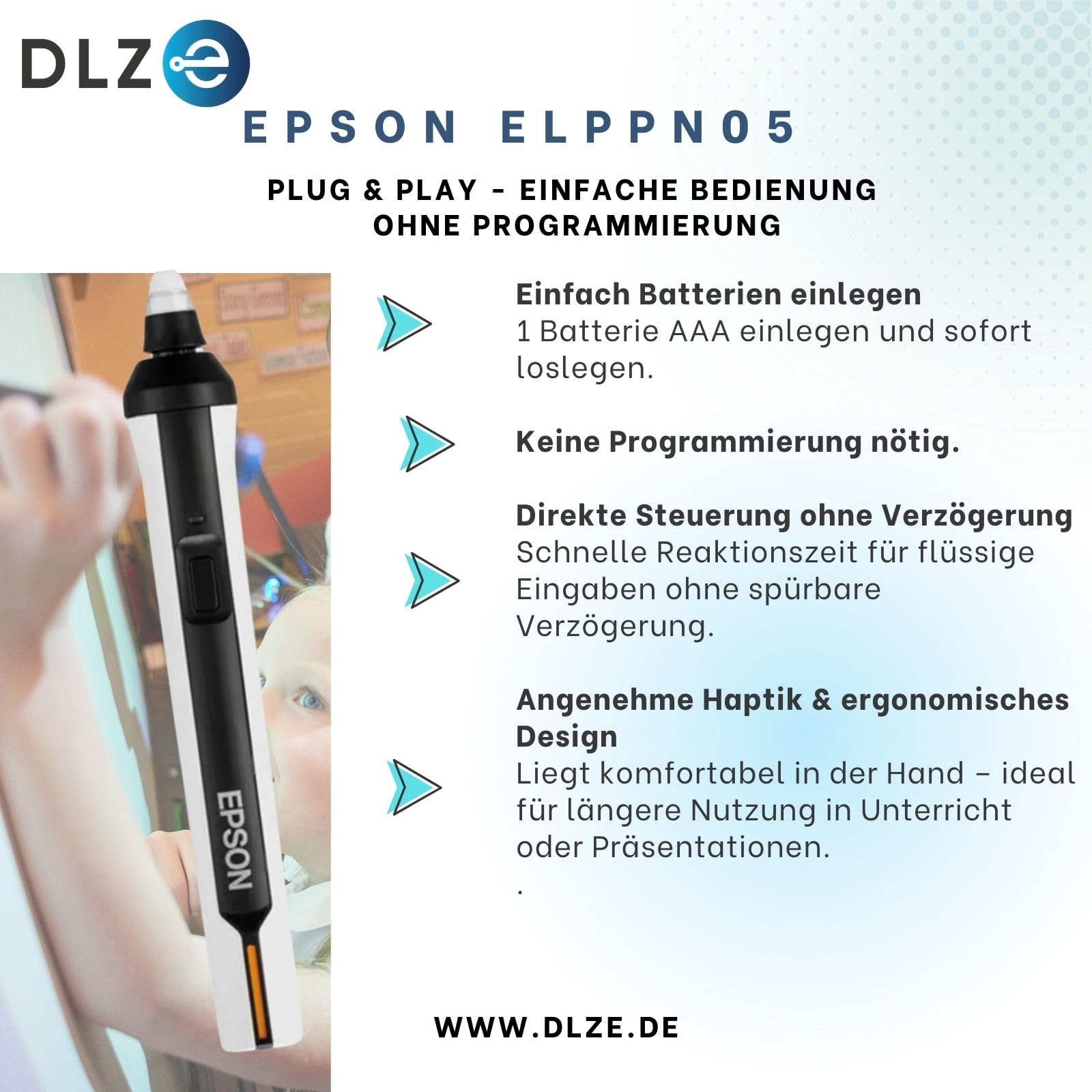 EPSON ELPPN05A – 1684792 Original Interactive Pen (Orange) für Epson Projektoren – Ersatzmodell, sofort einsatzbereit, kein Setup nötig