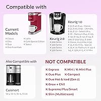 Vista 2 de 4 tazas K reutilizables negras para cafeteras Keurig, compatibles con Keurig K-Classic, K-Select, K-Duo, K-Elite, K-Latte y K-Café