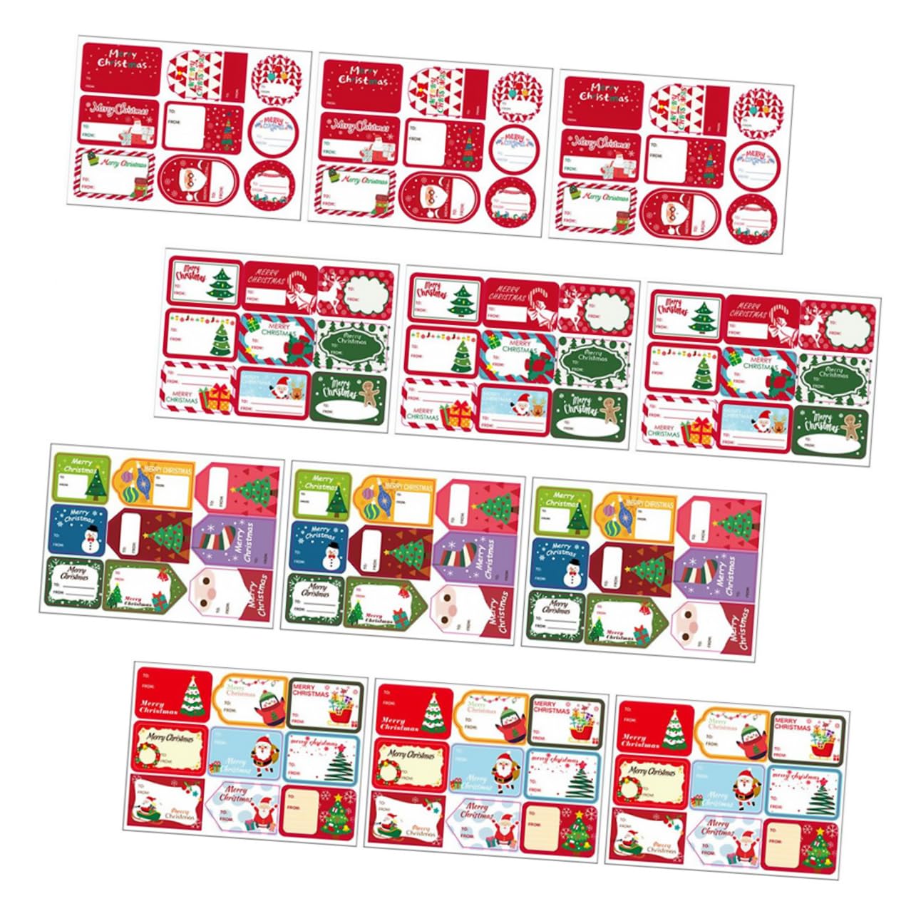 NUOBESTY 36hojas Pegatinas Navideñas Autoadhesivas Para Etiquetas De Fiesta Diseño De Muñeco Para Embalaje De y Decoraciones Navidad