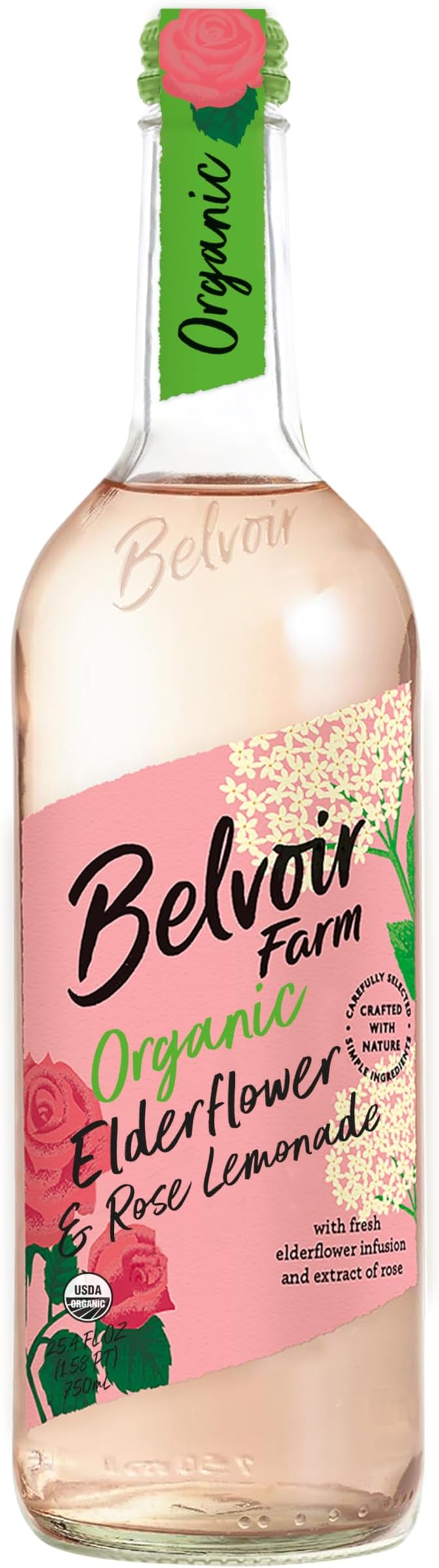 Belvoir Organic Elderflower Rose Lemonade, 25.4 FZ
