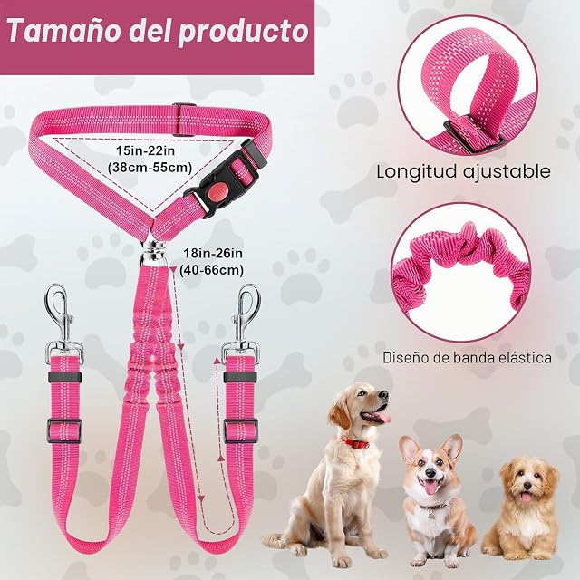 Foto 2 de 7 de Cinturon Perro Coche Cinturón de Seguridad para Perro 2 en 1 Ajustable Arnés de Coche para Perros…