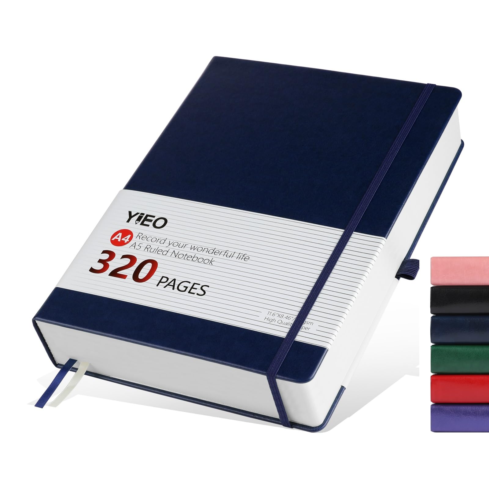 Notebook A4, Thick A4 Notebook Hardback Journal Notebook 320 Pages 100GSM A4 Lined Note Book