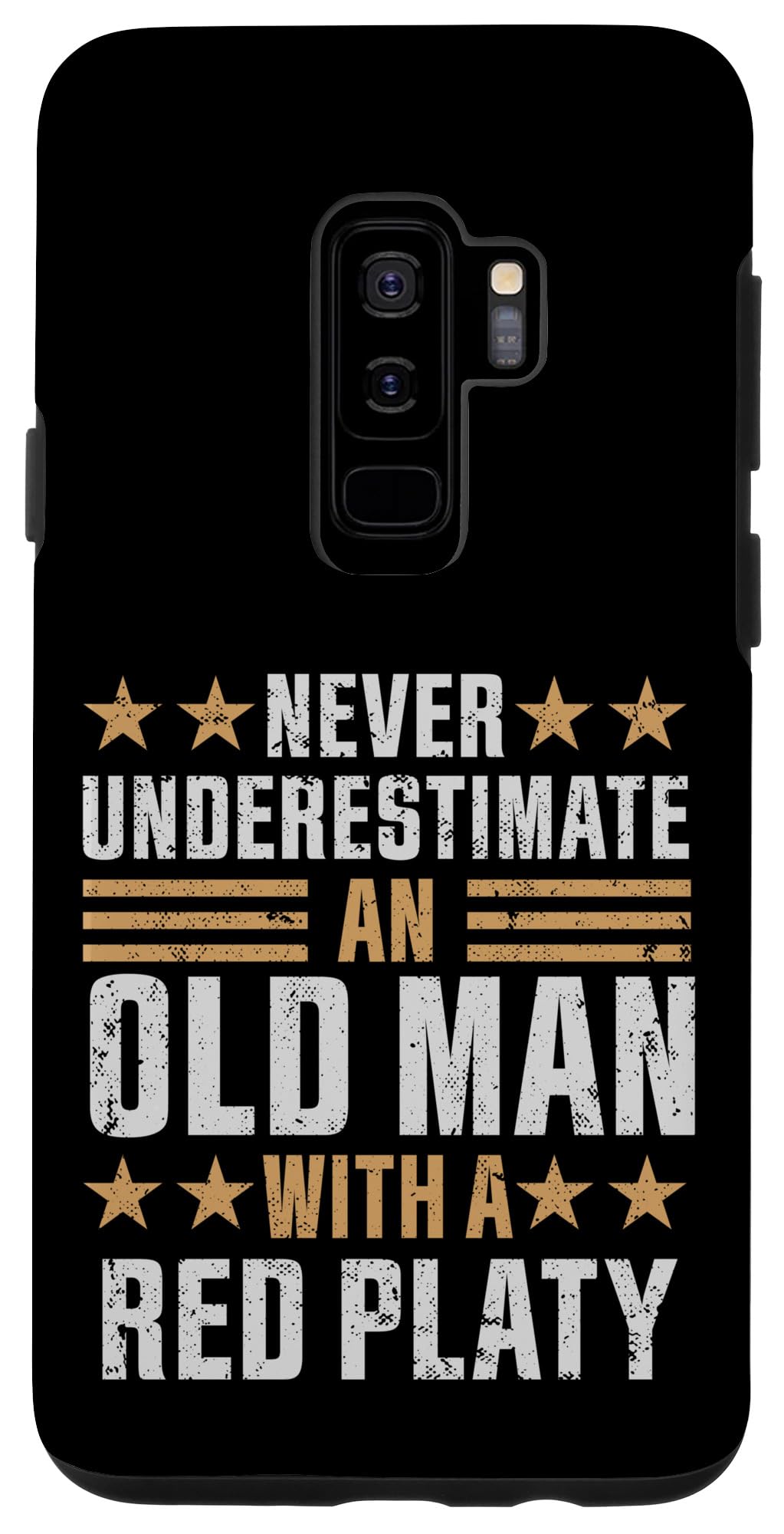 Galaxy S9+ Old Man with a Red Platy Funny Case