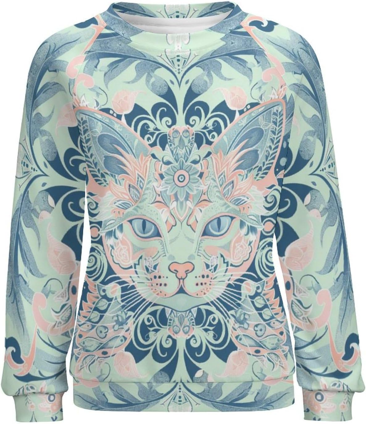 Sweatshirts for Women Floral Printed Long Sleeve Pullover Crewneck Oversized Trendy 2024 Fall Fashion Outfits - Image 5