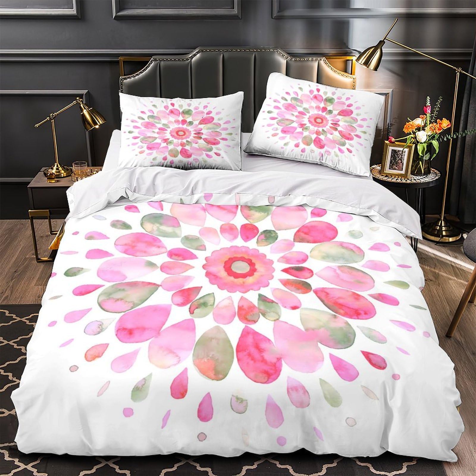 Style aquarelle floral parure de lit pour une chambre romantique