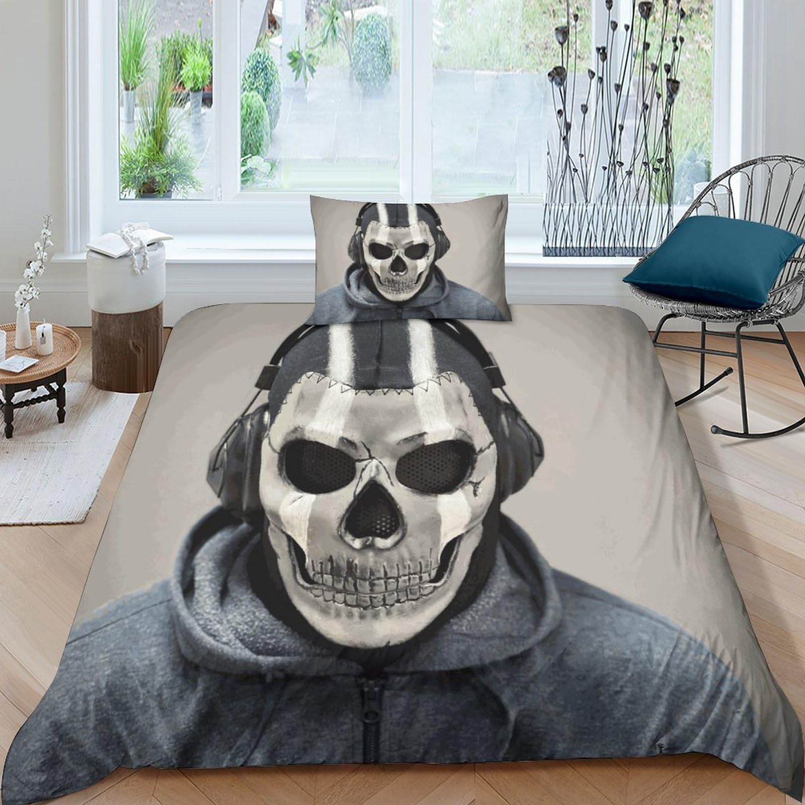 Fini la literie terne avec la parure housse de couette Masks 3D à fermeture