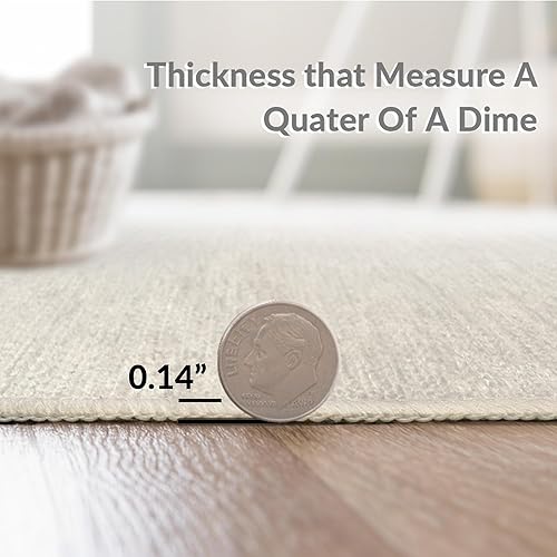 Miniatura 8 de ODIKA Alfombra de alta resistencia para áreas de alto tráfico 4x6, Jardín Zen, antideslizante, resistente a manchas, alfombras lavables para sala de