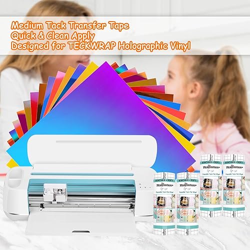 Vista 4 de TECKWRAP Cinta de transferencia para vinilo – 6 pulgadas x 50 pies con cinta de transferencia de rejilla de alineación negra para vinilo adhesivo