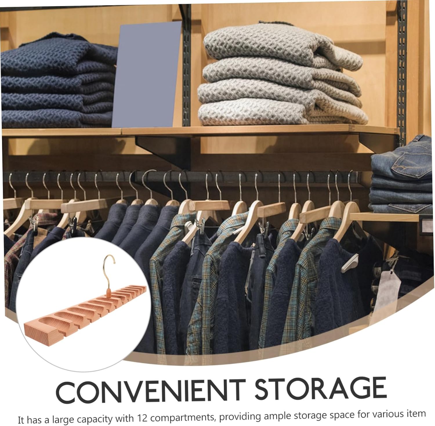 5pcs Belt Organizer for Closet Multi-Function Tie Hanger Storage Cubes Scarf Hanger