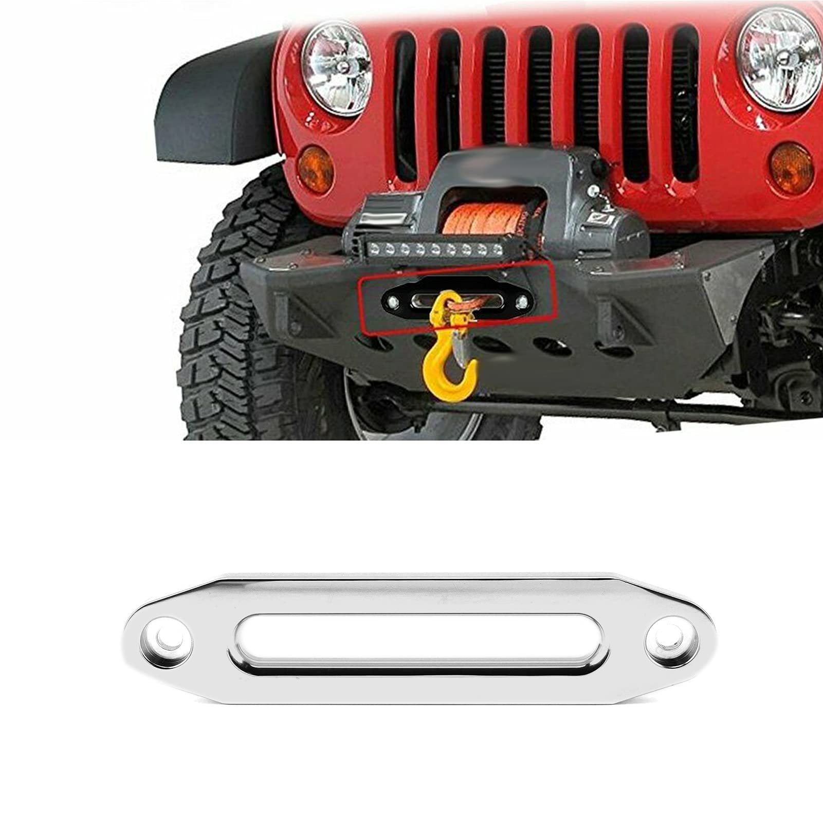 Ymiko Guide de Câble de Treuil Hawse en Aluminium, 254 Mm/10 Pouces 8000lbs à 15000lbs Guide de Corde de Treuil Hawse Fairlead pour Véhicule Tout-Terrain